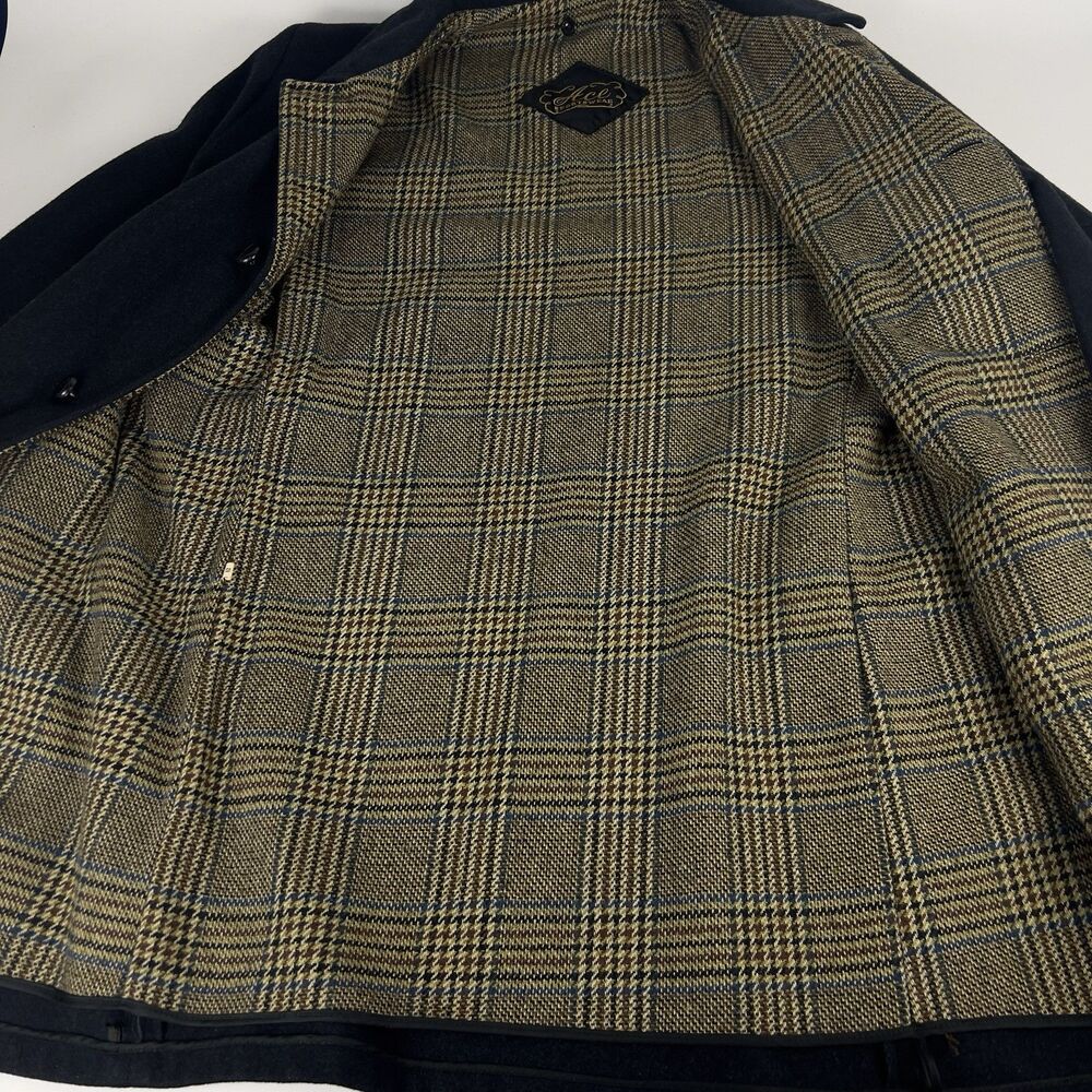Vtg‎ Ace Sportswear Wool Over Coat Men’s 42 Charcoal Blue Undertones Tweed Lined - Picture 5 of 16